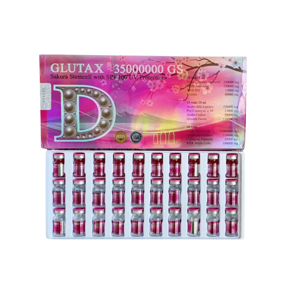 Glutax 35M GS Sakura Stemcell Glutathione Injection – 35 Million mg, 10-Session Whitening & Regeneration Kit