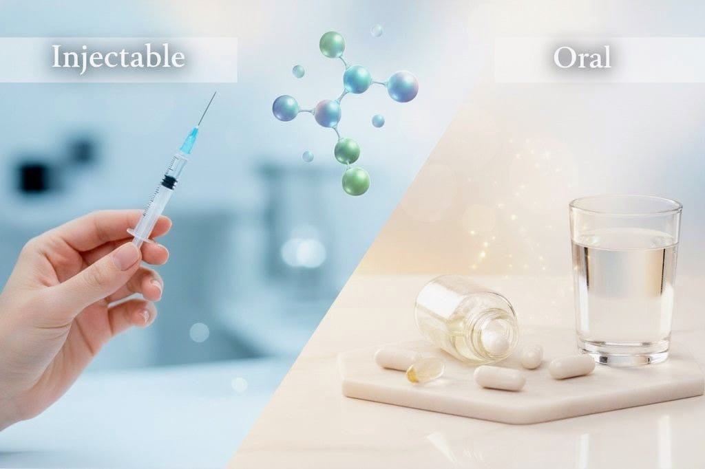 Injectable vs oral Glutathione